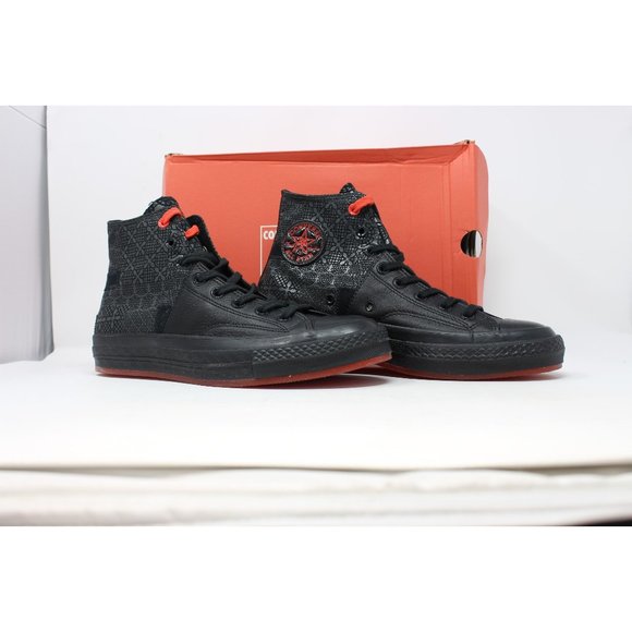 Men's Chuck 70 Hi Black/Black/Chile Red 170584C